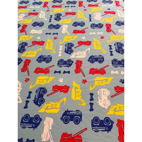 Kid Truck Bulldozer Nickelodeon Dog Bone Puppy Paw Blue Full Size Fitted Sheet - Picture 3 of 7